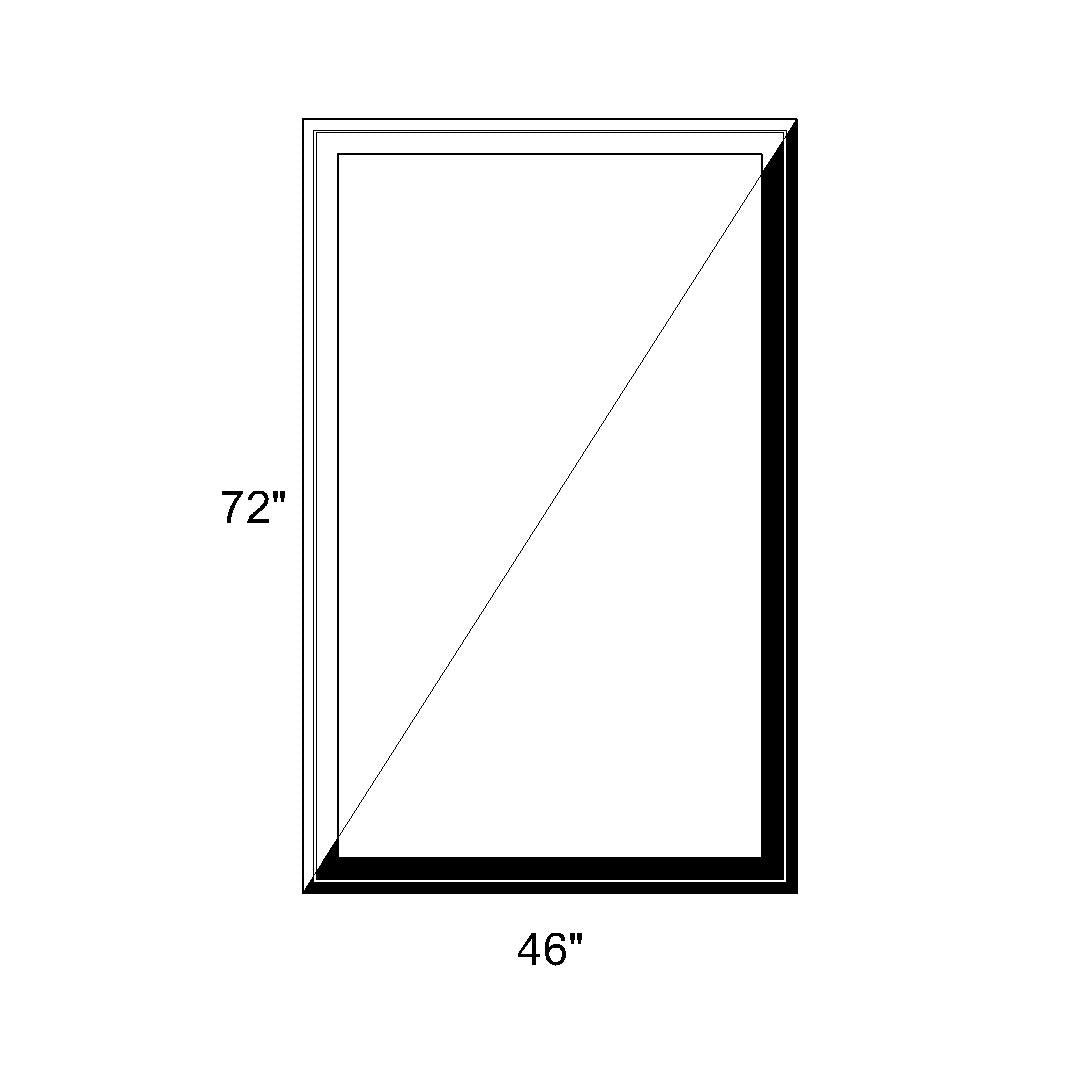 46 x 72 - Fixed Switchable LC Privacy Glass Window - Black/White Vinyl ...