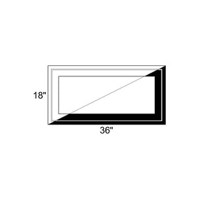 36" x 18" - Switchable Privacy Window - Fixed - Black/White Vinyl