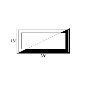 38" x 18" - Switchable Privacy Window - Fixed - Black/White Vinyl