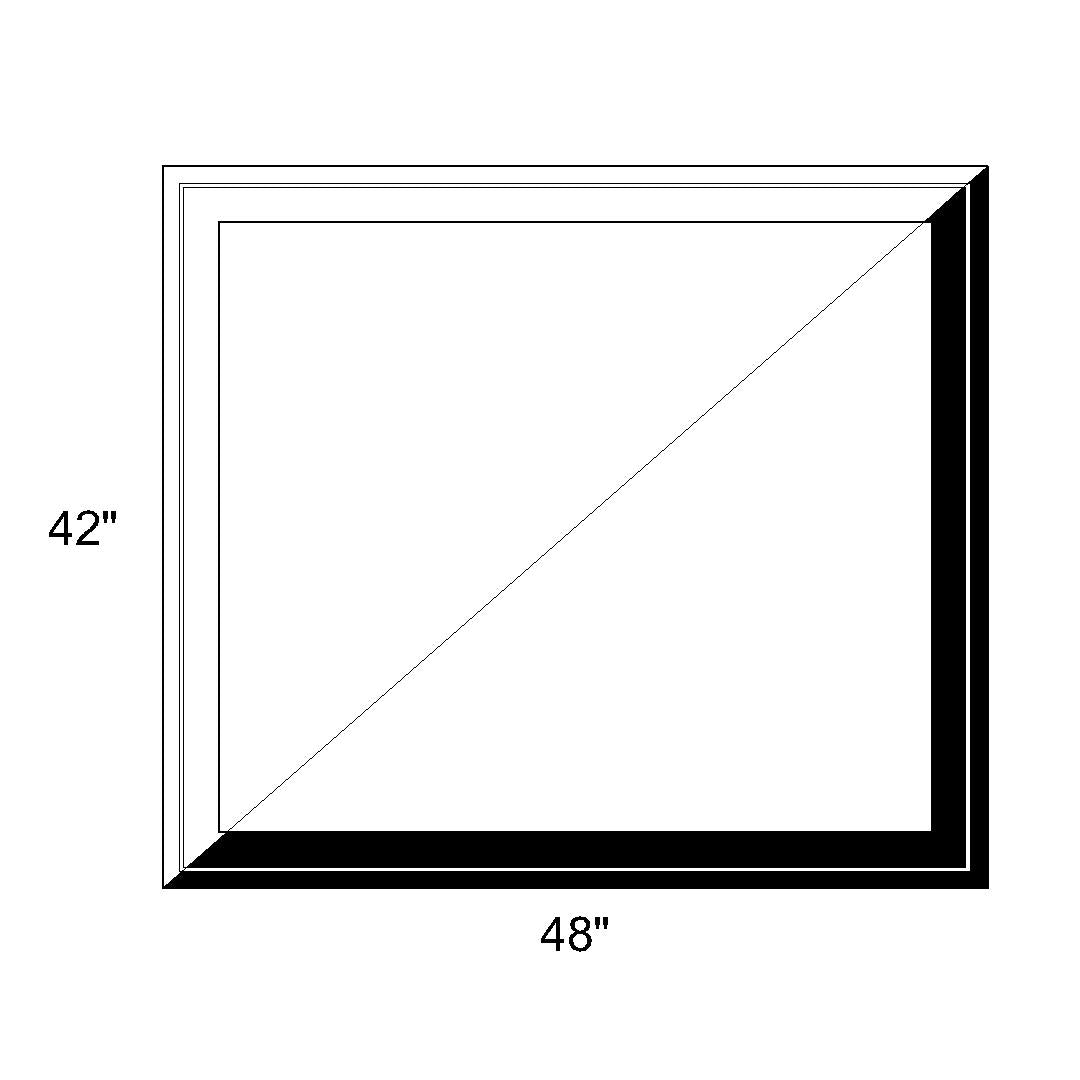 48 x 42 - Fixed Switchable LC Privacy Glass Window - Black/White Vinyl ...