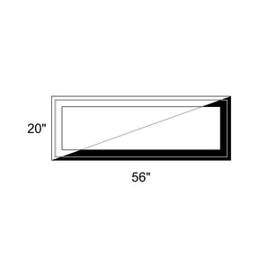 56" x 20" - Switchable Privacy Window - Fixed - Black/White Vinyl