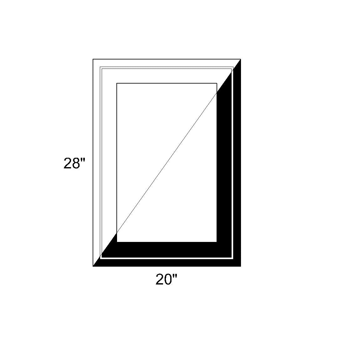 20 x 28 - Fixed Switchable LC Privacy Glass Window - Black/White Vinyl ...
