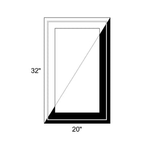 20" x 32" - Switchable Privacy Window - Fixed - Black/White Vinyl