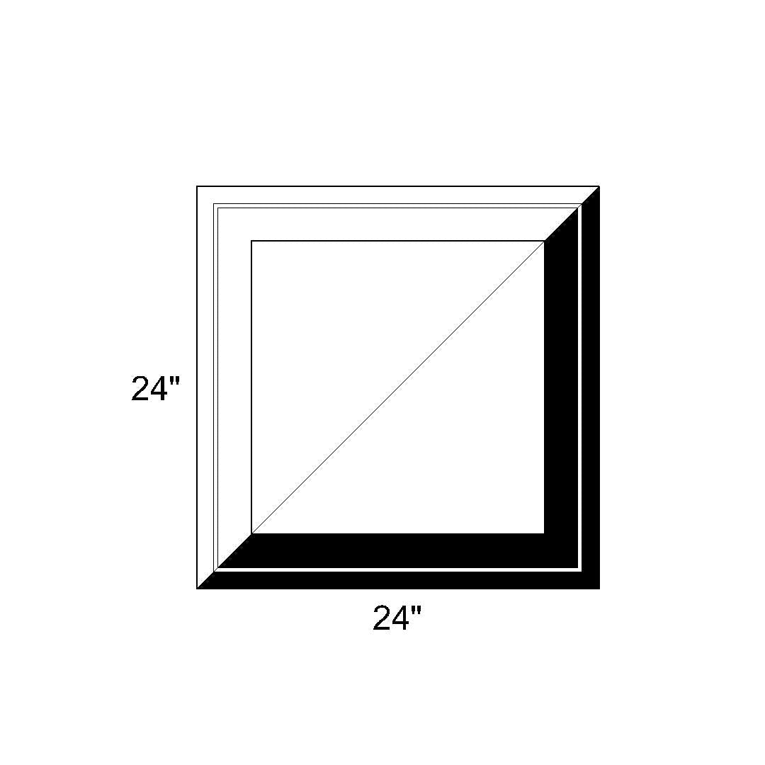 24 x 24 - Fixed Switchable LC Privacy Glass Window - Black/White Vinyl ...
