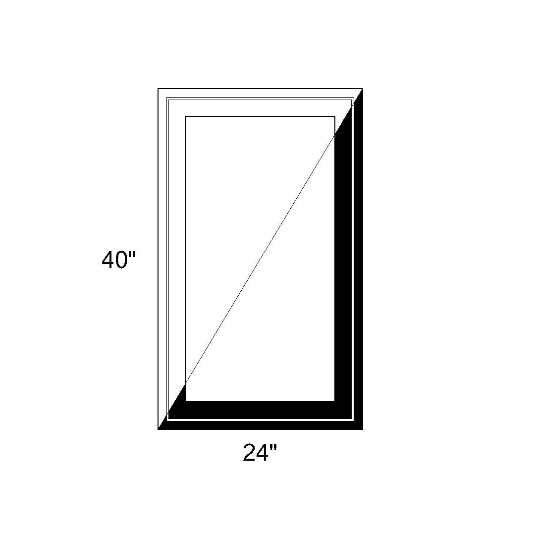 24 x 40 - Fixed Switchable LC Privacy Glass Window - Black/White Vinyl ...