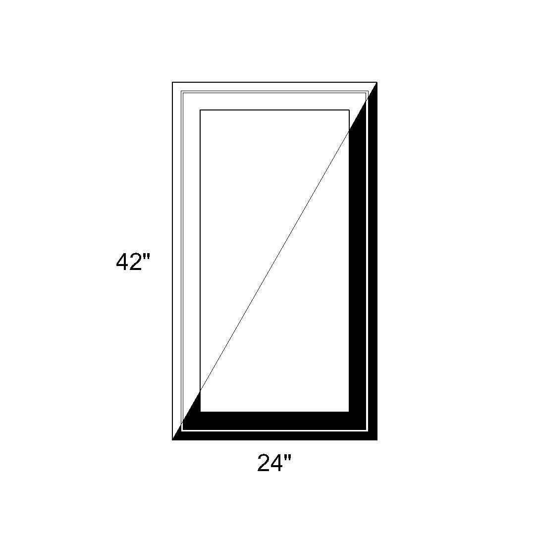 24 x 42 - Fixed Switchable LC Privacy Glass Window - Black/White Vinyl ...