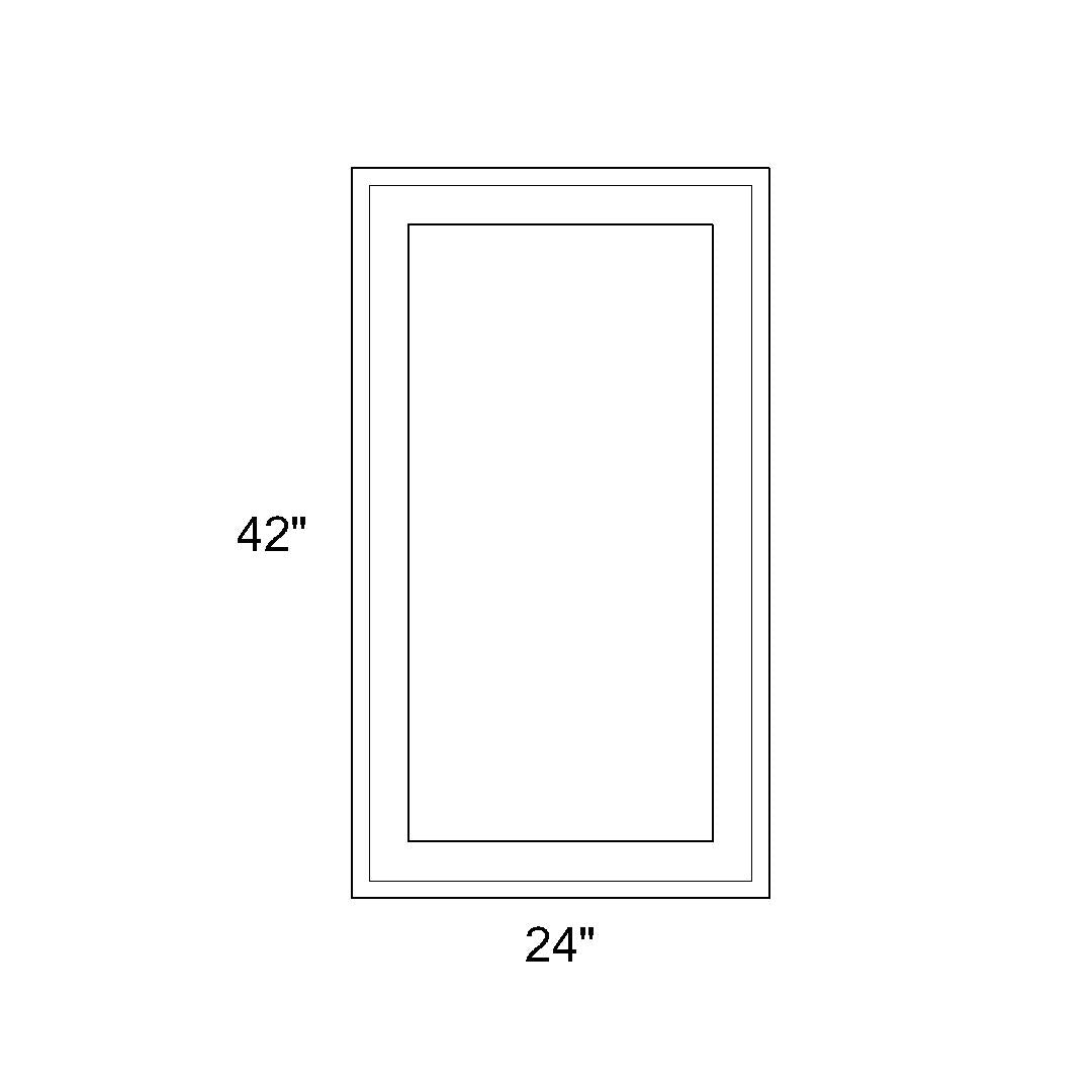 24 Scale Window 24 x 42 - Fixed Switchable LC Privacy Glass Window - White Vinyl ...