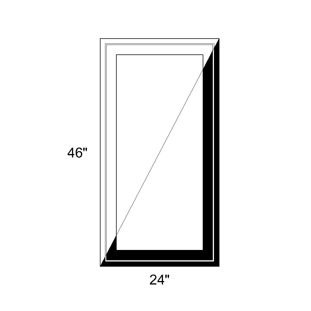 24 x 46 - Fixed Switchable LC Privacy Glass Window - Black/White Vinyl ...