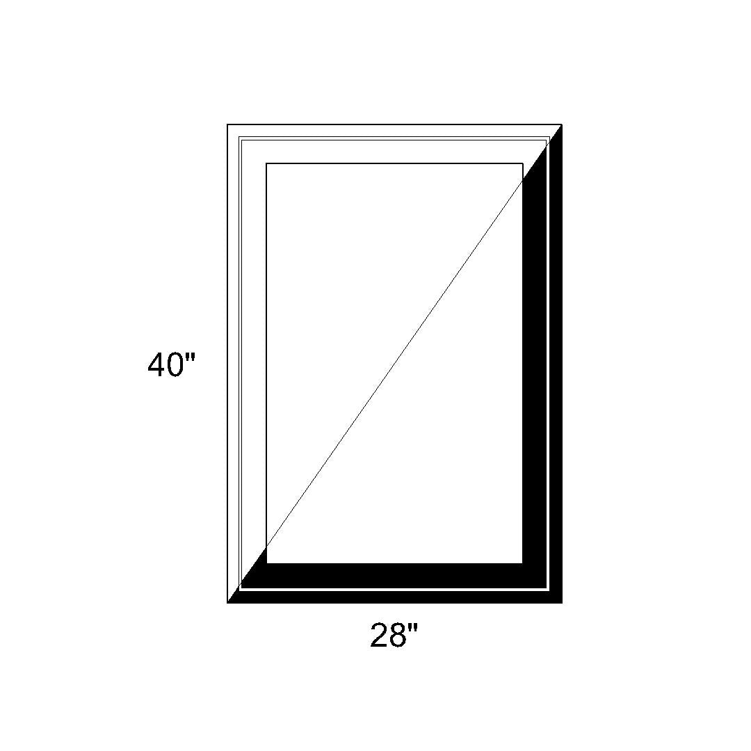 28 x 40 - Fixed Switchable LC Privacy Glass Window - Black/White Vinyl ...