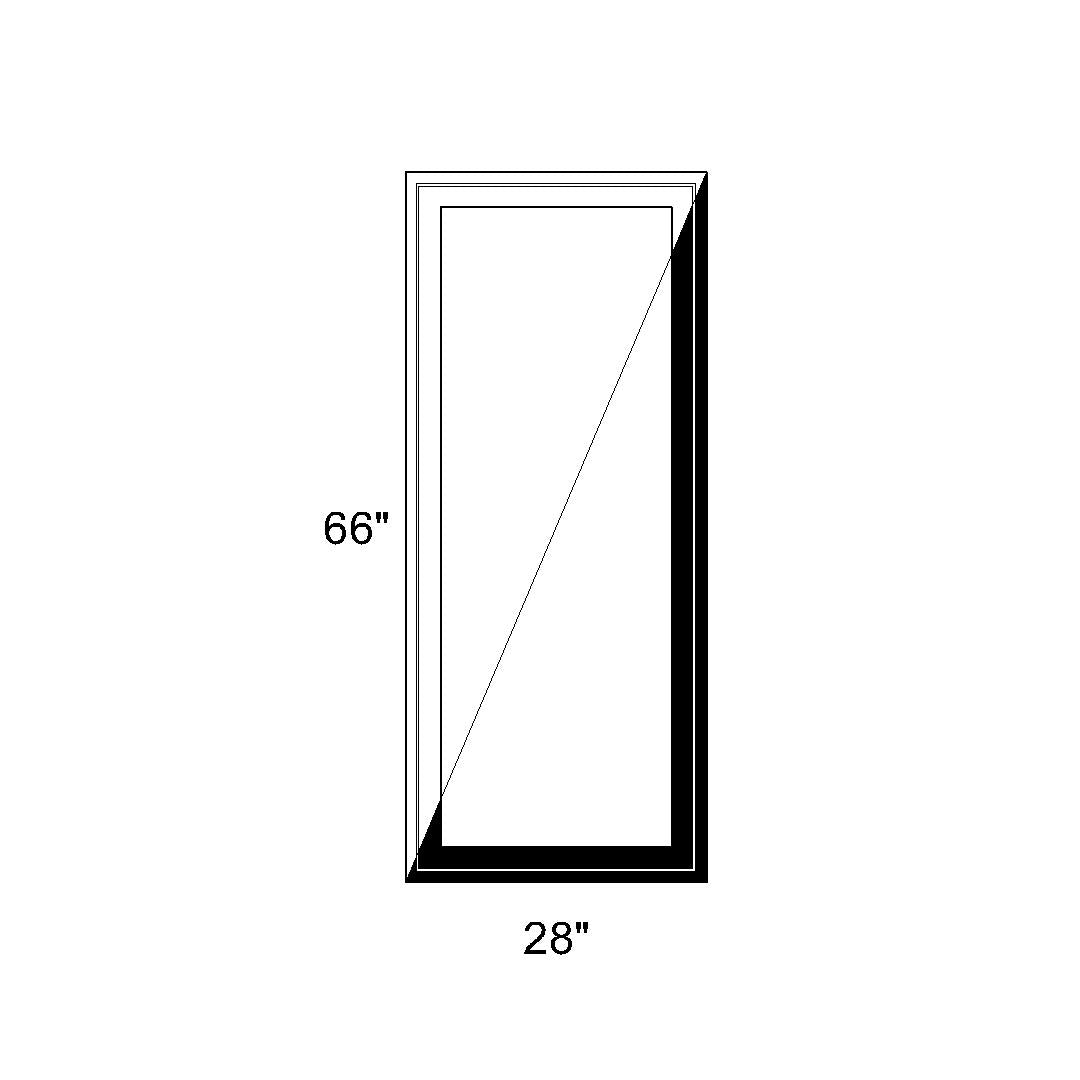 28 x 66 - Fixed Switchable LC Privacy Glass Window - Black/White Vinyl ...