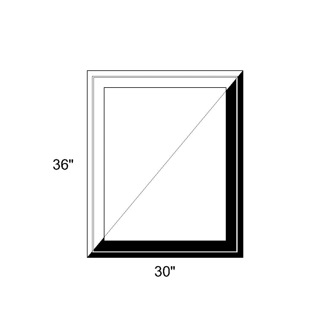 30 x 36 - Fixed Switchable LC Privacy Glass Window - Black/White Vinyl ...
