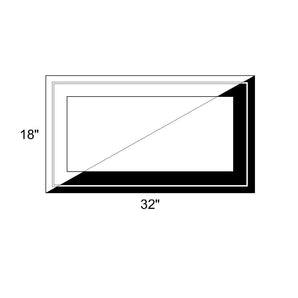 32" x 18" - Switchable Privacy Window - Fixed - Black/White Vinyl