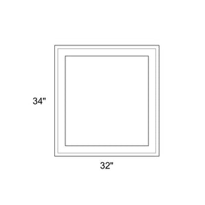 32" x 34" - Switchable Privacy Window - Fixed - White Vinyl