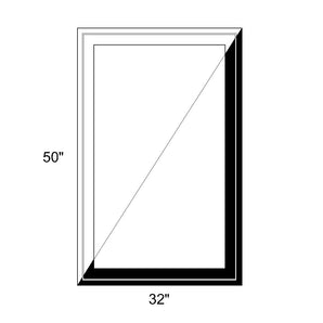 32" x 50" - Switchable Privacy Window - Fixed - Black/White Vinyl