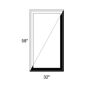 32" x 58" - Switchable Privacy Window - Fixed - Black/White Vinyl