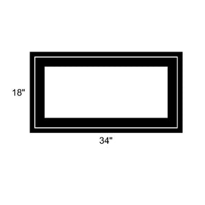 34" x 18" - Switchable Privacy Window - Fixed - Black Vinyl