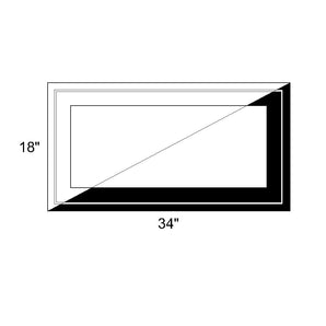 34" x 18" - Switchable Privacy Window - Fixed - Black/White Vinyl