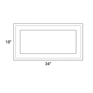 34" x 18" - Switchable Privacy Window - Fixed - White Vinyl