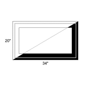 34" x 20" - Switchable Privacy Window - Fixed - Black/White Vinyl