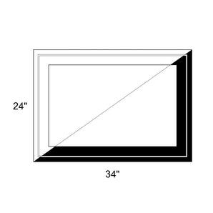 34" x 24" - Switchable Privacy Window - Fixed - Black/White Vinyl