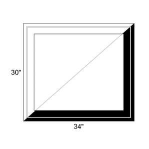 34" x 30" - Switchable Privacy Window - Fixed - Black/White Vinyl