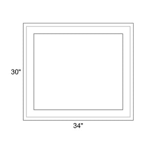 34" x 30" - Switchable Privacy Window - Fixed - White Vinyl