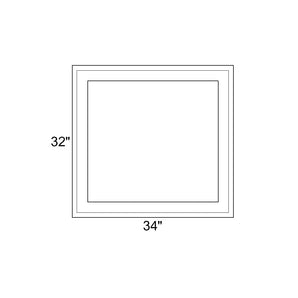 34" x 32" - Switchable Privacy Window - Fixed - White Vinyl