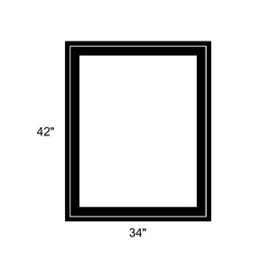 34" x 42" - Switchable Privacy Window - Fixed - Black Vinyl