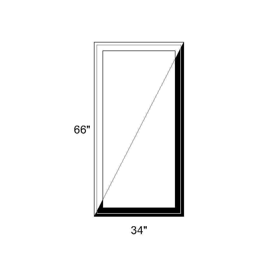3634 Window 34 x 66 - Fixed Switchable LC Privacy Glass Window - Black/White Vinyl ...
