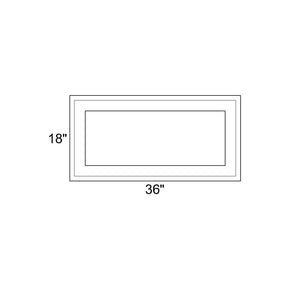 36" x 18" - Switchable Privacy Window - Fixed - White Vinyl