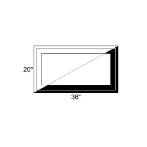 36" x 20" - Switchable Privacy Window - Fixed - Black/White Vinyl