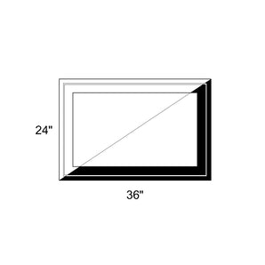 36" x 24" - Switchable Privacy Window - Fixed - Black/White Vinyl