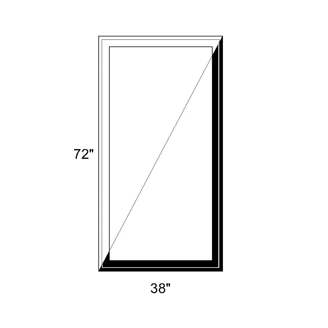 38 x 72 - Fixed Switchable LC Privacy Glass Window - Black/White Vinyl ...