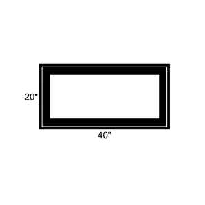 40" x 20" - Switchable Privacy Window - Fixed - Black Vinyl