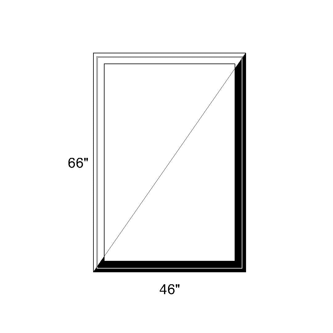 20x46 Window 46 x 66 - Fixed Switchable LC Privacy Glass Window - Black/White Vinyl ...