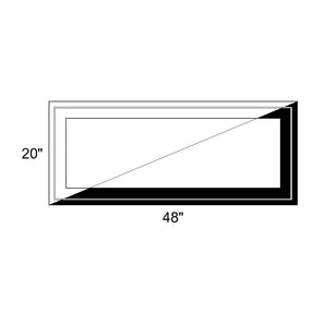 48" x 20" - Switchable Privacy Window - Fixed - Black/White Vinyl