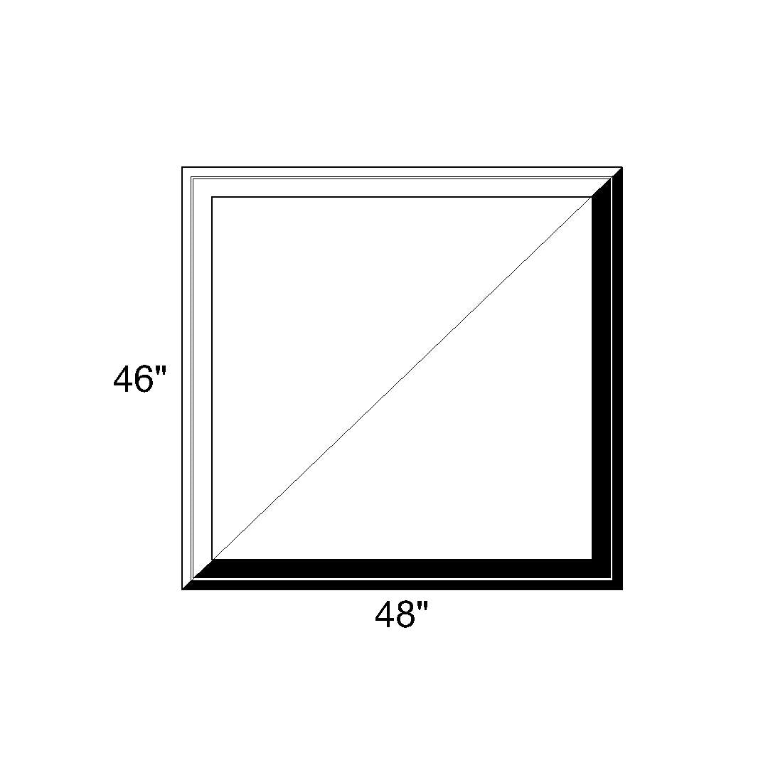 48 x 46 - Fixed Switchable LC Privacy Glass Window - Black/White Vinyl ...