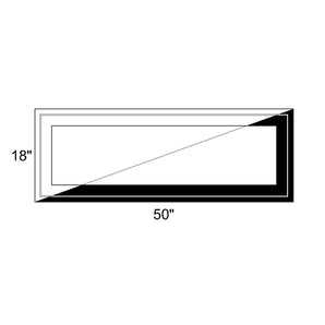 50" x 18" - Switchable Privacy Window - Fixed - Black/White Vinyl