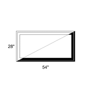 54" x 28" - Switchable Privacy Window - Fixed - Black/White Vinyl