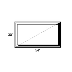 54" x 30" - Switchable Privacy Window - Fixed - Black/White Vinyl