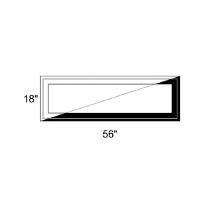 56" x 18" - Switchable Privacy Window - Fixed - Black/White Vinyl