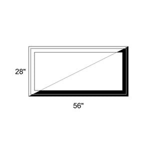 56" x 28" - Switchable Privacy Window - Fixed - Black/White Vinyl