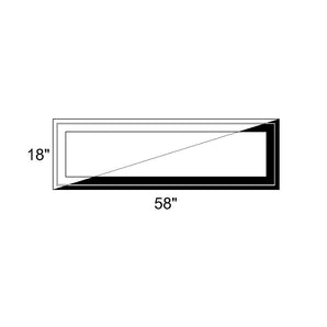 58" x 18" - Switchable Privacy Window - Fixed - Black/White Vinyl