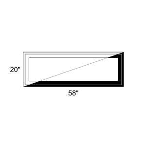 58" x 20" - Switchable Privacy Window - Fixed - Black/White Vinyl