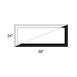 58" x 24" - Switchable Privacy Window - Fixed - Black/White Vinyl