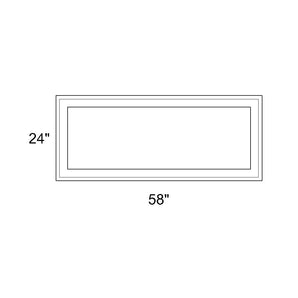 58" x 24" - Switchable Privacy Window - Fixed - White Vinyl