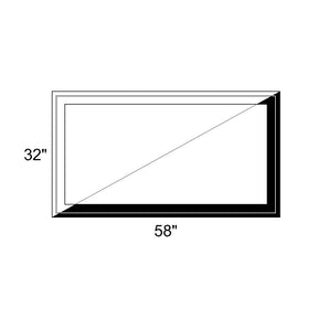 58" x 32" - Switchable Privacy Window - Fixed - Black/White Vinyl