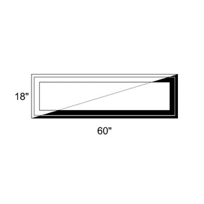 60" x 18" - Switchable Privacy Window - Fixed - Black/White Vinyl