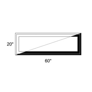 60" x 20" - Switchable Privacy Window - Fixed - Black/White Vinyl