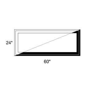 60" x 24" - Switchable Privacy Window - Fixed - Black/White Vinyl